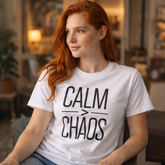 Calm Over Chaos Minimal Typography Shirt (Creator Uploaded)