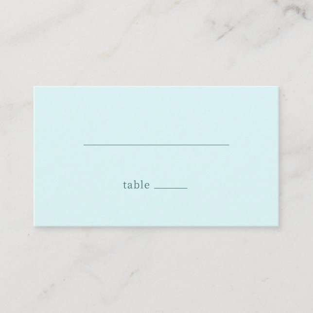 Calm Pale Blue Minimalist Line Place Card (Front)