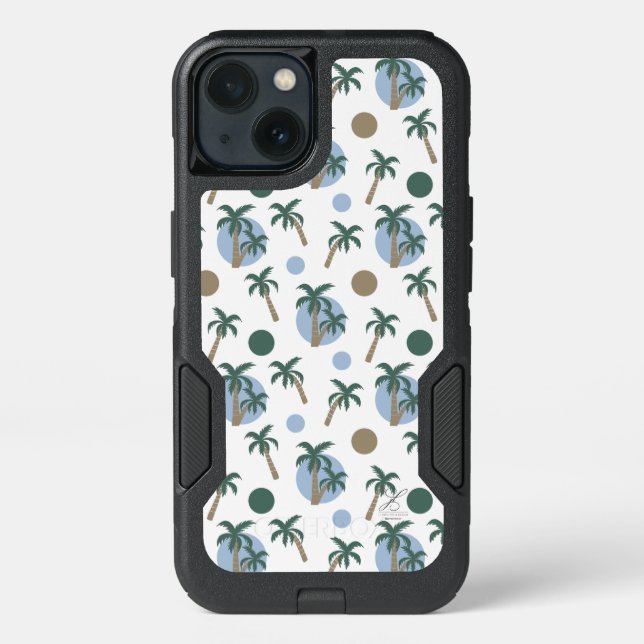 Calm Palms and Dots Tropical  Otterbox iPhone Case (Back)