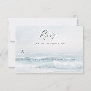 Calm Pastel Beach Waves RSVP Card