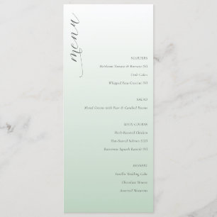 Calm Pastel Green Elegant Wedding Menu