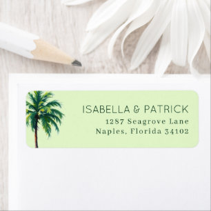 Calm Pastel Green Palm Tree Label