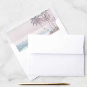 Calm Pastel Watercolor Beach Scene Envelope Liner
