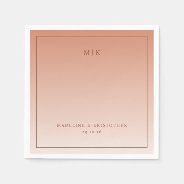 Calm Peach Minimalist Napkins (Front)