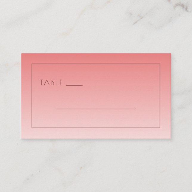 Calm Pink Minimalist Lines Place Card (Front)