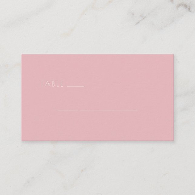 Calm Pink Minimalist Lines Place Card (Front)