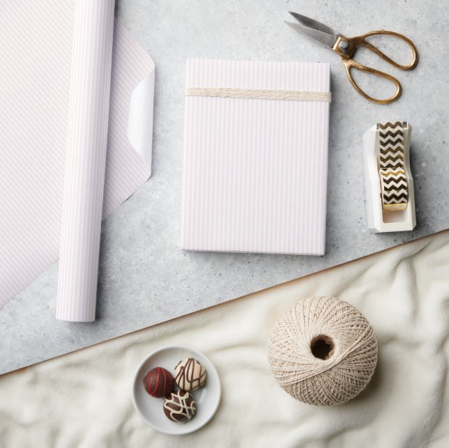 Calm Pink Minimalist Stripes Wrapping Paper (Crafts)