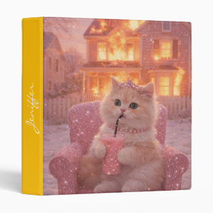 Calm Princess Cat During Total Chaos 3 Ring Binder