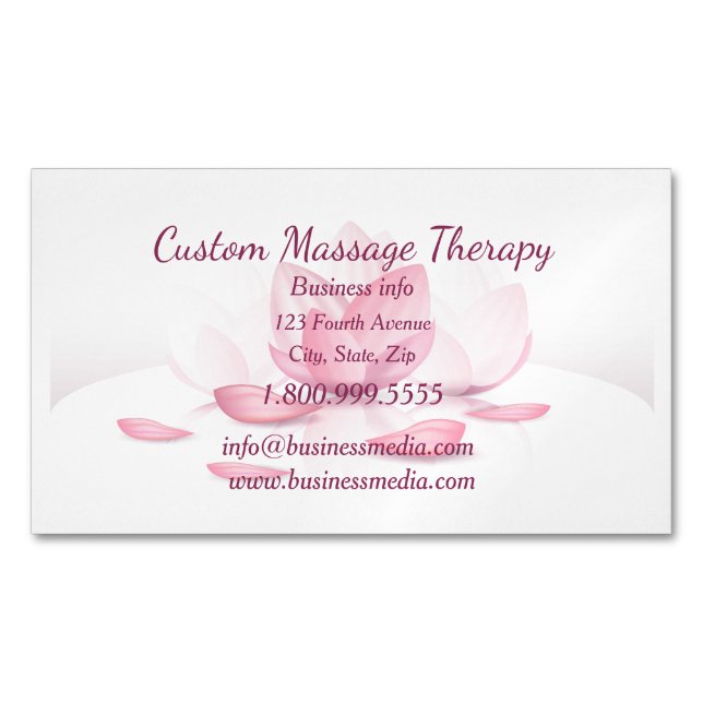 Calm Quiet Beautiful Peaceful Lotus Flower Business Card Magnet (Front)