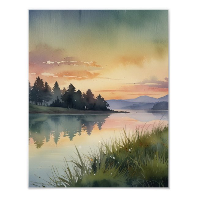 Calm River in Countryside Wall Art (Front)