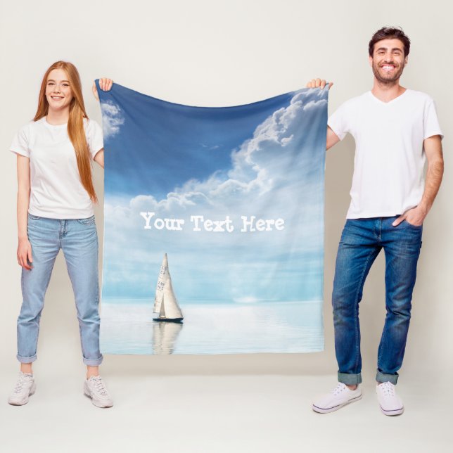 Calm Sailing with Bluest Skies Fleece Blanket (In Situ)