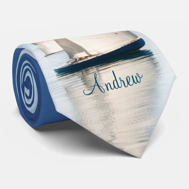 Calm Sailing with Bluest Skies Neck Tie (Rolled)