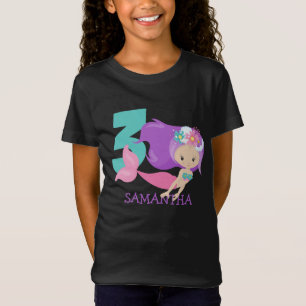   Calm seas 3rd Mermaid birthday  T-Shirt