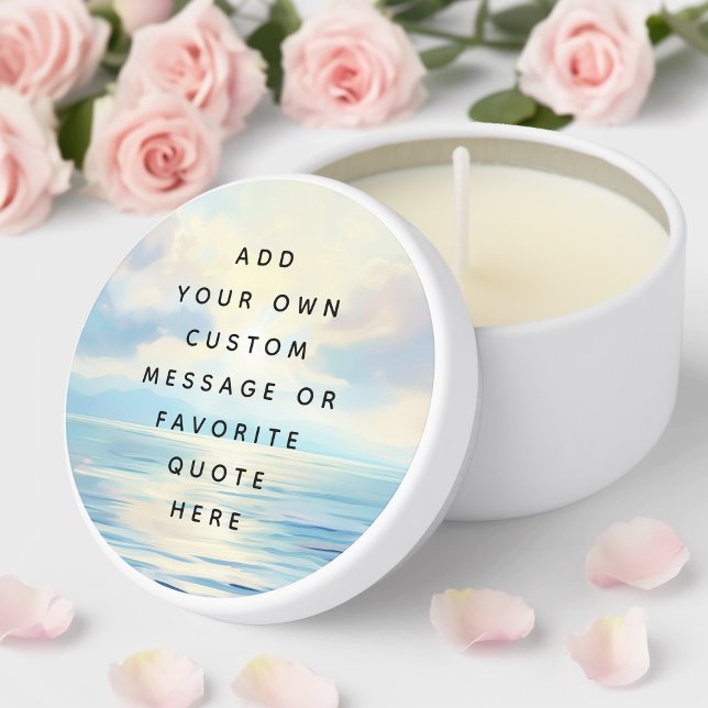 Calm seas ocean sunrise painting custom message mini candle favors (Calm seas ocean sunrise painting custom message mini candle favors)
