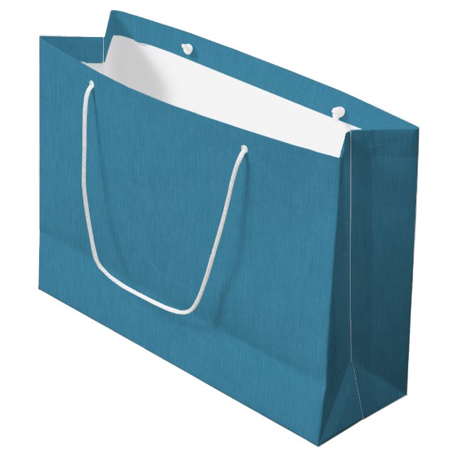 Calm & simple Blue linen textured background  Large Gift Bag (Front Angled)