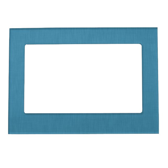 Calm & simple Blue linen textured background  Magnetic Frame (Front)