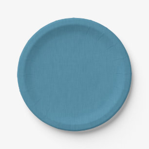 Calm & simple Blue linen textured background  Paper Plates