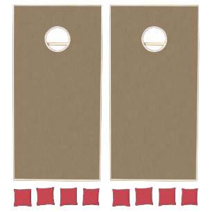 Calm & simple Brown textured background  Cornhole Set