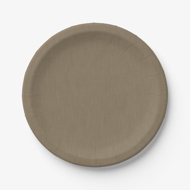 Calm & simple brown textured background  paper plates (Front)