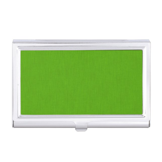 Calm & simple lime green textured background  business card case (Front)