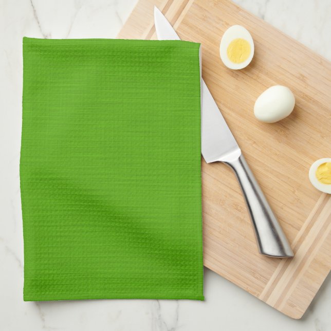 Calm & simple lime green textured background  kitchen towel (Quarter Fold)