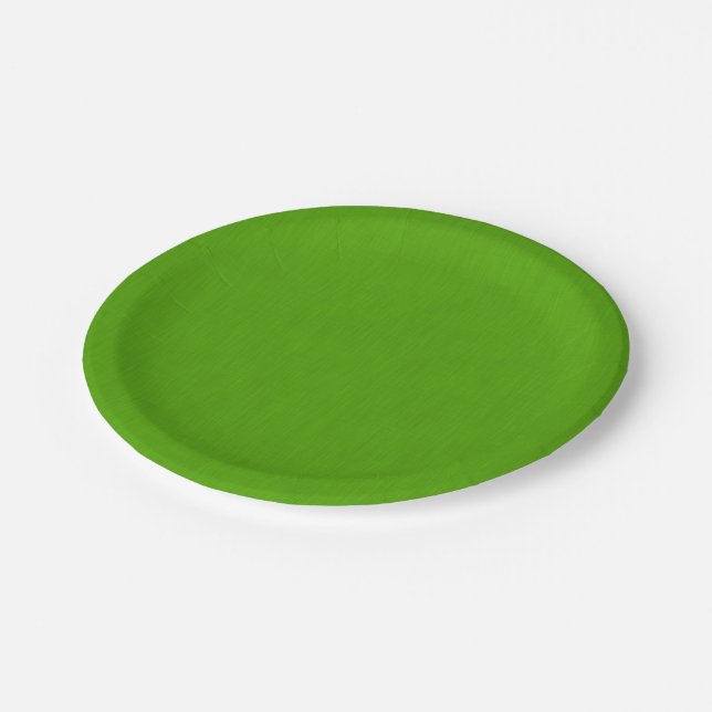 Calm & simple lime green textured background  paper plates (Angled)