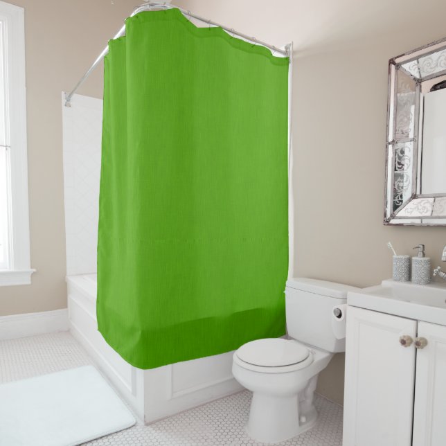 Calm & simple lime green textured background  shower curtain (In Situ)