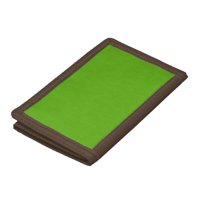Calm & simple lime green textured background  tri-fold wallet (Top)