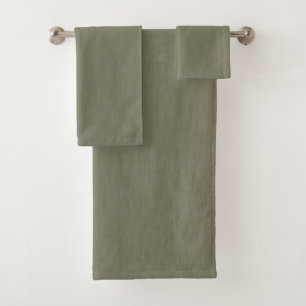 Calm & simple olive green textured background  bath towel set
