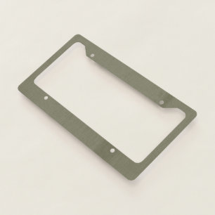 Calm & simple olive green textured background  license plate frame