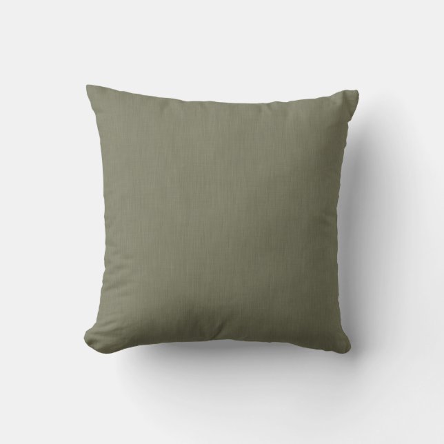 Calm & simple olive green textured background  throw pillow (Front)