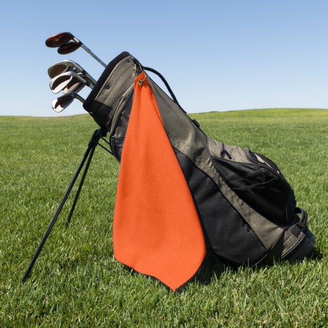 Calm & simple orange textured background  golf towel (Green)