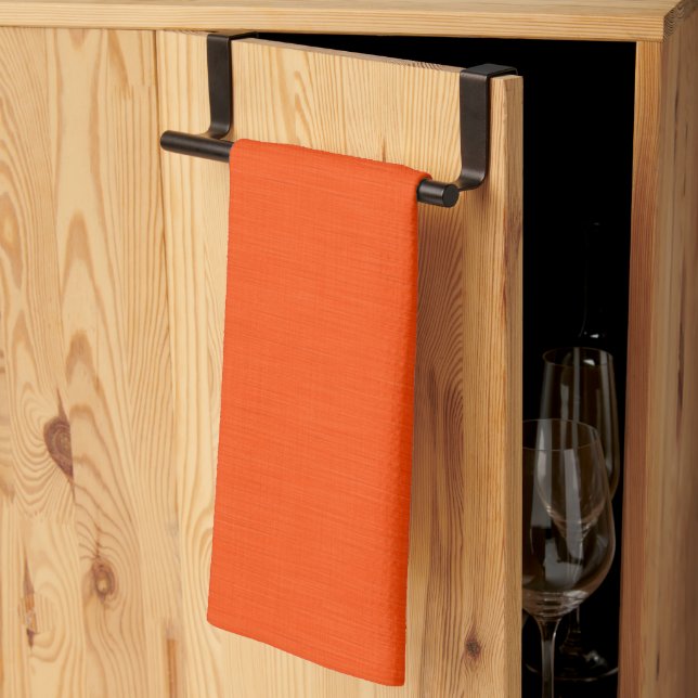 Calm & simple orange textured background  kitchen towel (Thirds Fold)