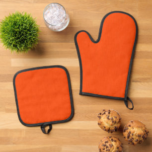 Calm & simple orange textured background oven mitt & pot holder set