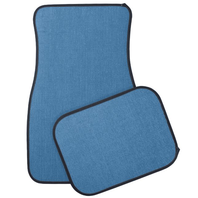 Calm & simple plain blue textured background car floor mat (Set)