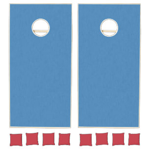 Calm & simple plain blue textured background cornhole set
