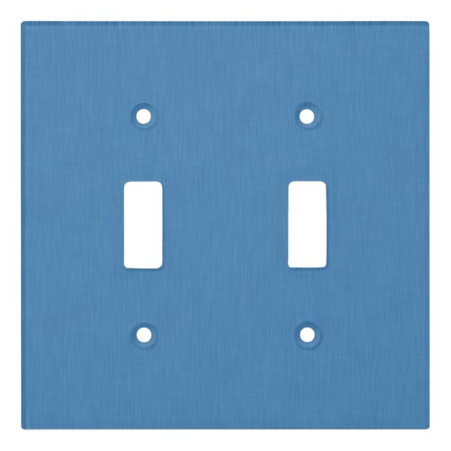 Calm & simple plain blue textured background light switch cover (Front)