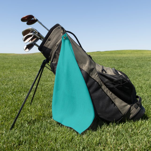 Calm & simple  Turquoise textured background  Golf Towel (Green)