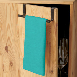 Calm & simple Turquoise textured background Kitchen Towel