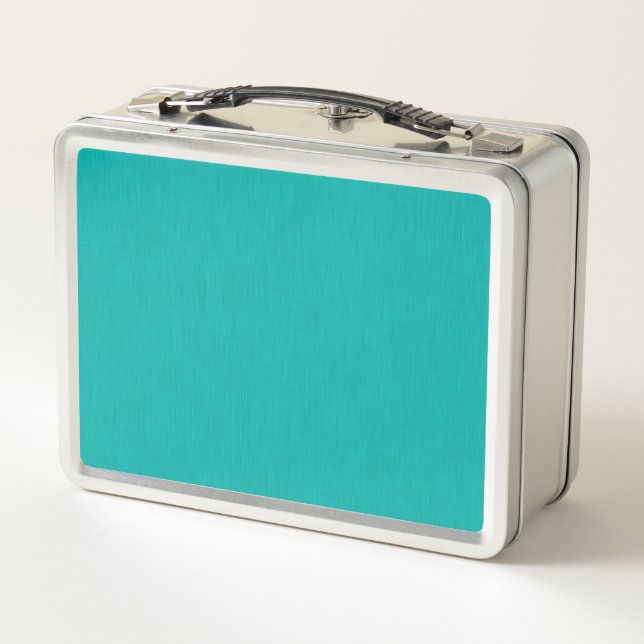Calm & simple  Turquoise textured background  Metal Lunch Box (Back)