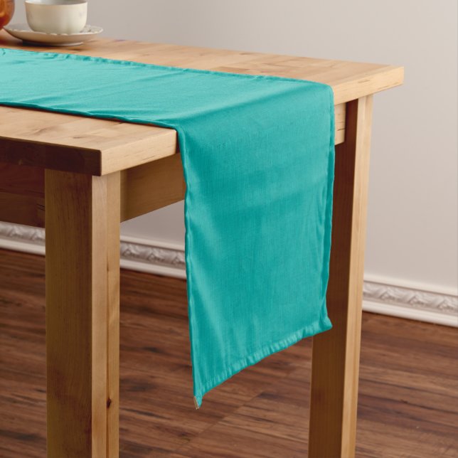 Calm & simple  Turquoise textured background  Short Table Runner (In Situ)