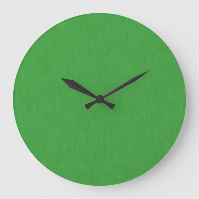 Calm & simple visual green textured background  large clock (Front)