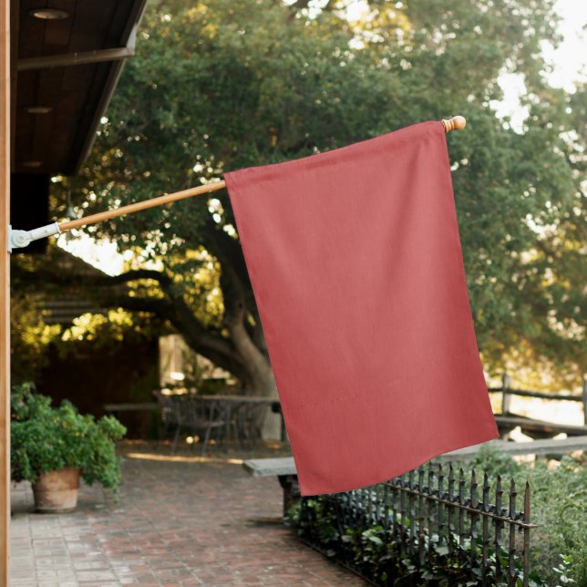 Calm & simple visual red textured background  house flag (In SItu)