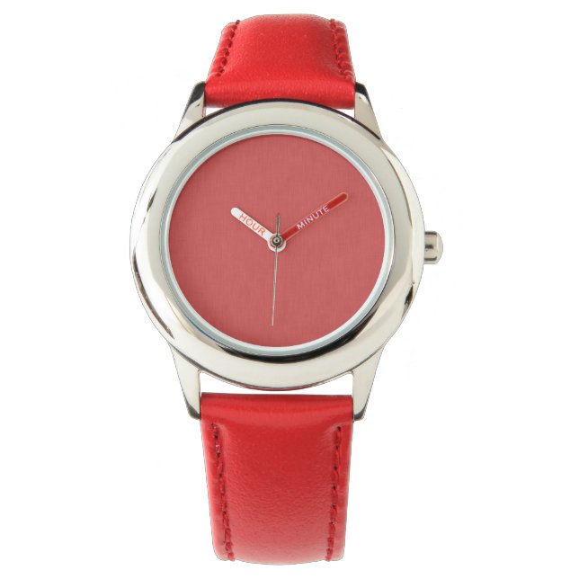 Calm & simple visual red textured background  watch (Front)