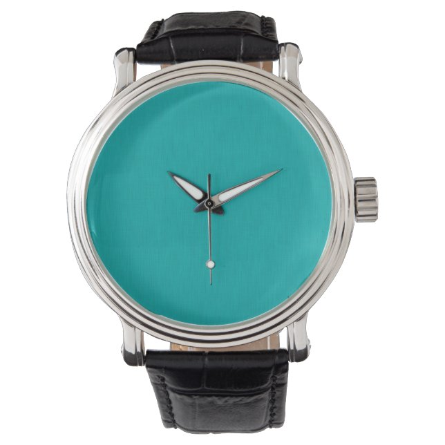 Calm & simple visual teal textured background  watch (Front)