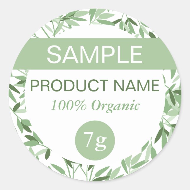Calm Soft Green Greenery Sample Product Label (Front)
