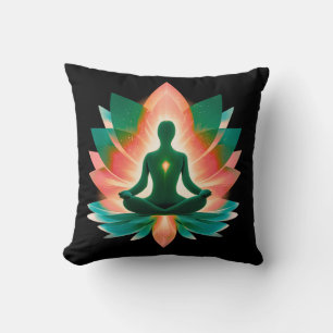 Calm Strength Meditation Aura Accent Throw Pillow