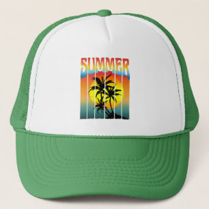 CALM SUMMER SUNSET TRUCKER HAT