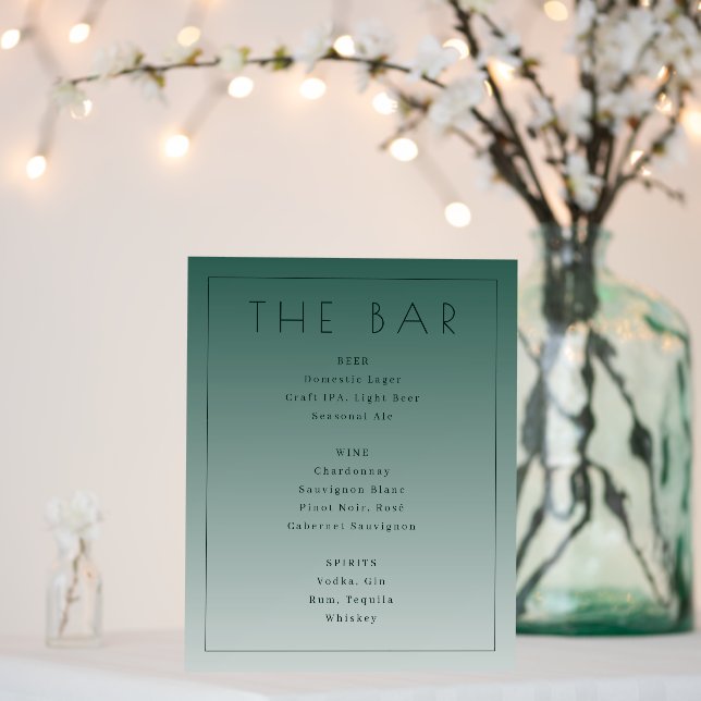 Calm Teal Gradient Menu Sign (In Situ (Wedding))