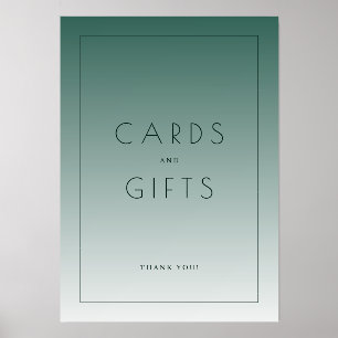 Calm Teal Gradient Thank You Card Holder